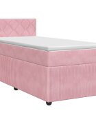 vidaXL Posteľ boxspring s matracom Ružová 100 x 200 cm Zamat