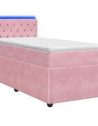 vidaXL Posteľ boxspring s matracom Ružová 100 x 200 cm Zamat