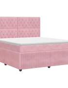 vidaXL Posteľ boxspring s matracom Ružová 140 x 190 cm Zamat
