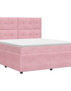 vidaXL Posteľ boxspring s matracom Ružová 140 x 190 cm Zamat