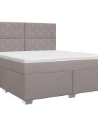 vidaXL Posteľ boxspring s matracom Sivohnedá 180 x 200 cm Látka