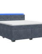 vidaXL Posteľ s boxspringom a matracom a LED Tmavosivá 140 x 190 cm