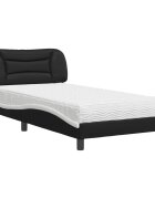 vidaXL Posteľ s matracom Hvar čierno-biela 100x200 cm umelá koža