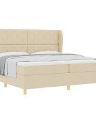 vidaXL Posteľ s pružinovým rámom Krémová 200 x 200 cm látka