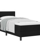 vidaXL Posteľ s pružinovým rámom s vankúšom Čierny 80 x 200 cm látka
