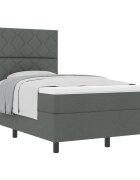 vidaXL Posteľ s pružinovým rámom Tmavo šedá 120 x 190 cm látka