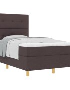 vidaXL Posteľ s pružinovým rámom Tmavohnedá 120 x 200 cm látka