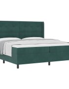 vidaXL Posteľ s pružinovým rámom Tmavozelená 200 x 200 cm Zamat