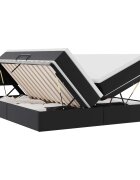 vidaXL Postel s úložným prostorem a LED svetlom Čierna 180 x 200 cm