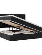 vidaXL Postel s úložným prostorem a LED svetlom Čierna 200 x 200 cm