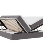 vidaXL Postel s úložným prostorem a LED svetlom Sivá 180 x 200 cm
