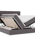 vidaXL Postel s úložným prostorem a LED svetlom Sivá 180 x 200 cm
