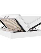 vidaXL Postel s úložným prostorem a matrací Biela 200 x 200 cm