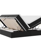 vidaXL Postel s úložným prostorem a matrací Čierna 180 x 200 cm