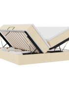 vidaXL Postel s úložným prostorem a matrací Krémová 180 x 200 cm