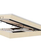 vidaXL Postel s úložným prostorem a matrací Krémová 200 x 200 cm