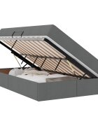 vidaXL Postel s úložným prostorem a matrací Tmavo šedá 120 x 200 cm