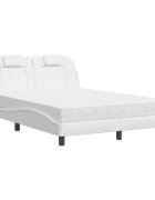 vidaXL Posteľ Viana s matracom biela 120x200 cm umelá koža