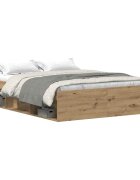 vidaXL Posteľný rám bez matraca remeselnícky dub 135x190 cm