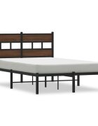 vidaXL Posteľný rám bez matraca s čelom hnedý dub 120x200 cm