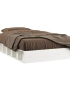 vidaXL Posteľný rám biely 90x200 cm masívne drevo