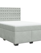 vidaXL Posteľný rám boxsping s matracom bledosivý 140x190 cm zamat