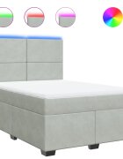 vidaXL Posteľný rám boxsping s matracom bledosivý 140x190 cm zamat