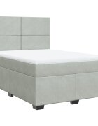 vidaXL Posteľný rám boxsping s matracom bledosivý 140x190 cm zamat