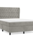 vidaXL Posteľný rám boxsping s matracom bledosivý 140x200 cm zamat