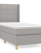 vidaXL Posteľný rám boxsping s matracom bledosivý 80x200 cm látka