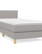 vidaXL Posteľný rám boxsping s matracom bledosivý 90x200 cm látka