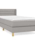 vidaXL Posteľný rám boxsping s matracom bledosivý 90x200 cm látka