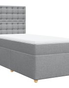 vidaXL Posteľný rám boxsping s matracom bledosivý 90x200 cm látka