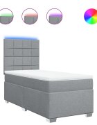vidaXL Posteľný rám boxsping s matracom bledosivý 90x200 cm látka