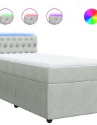 vidaXL Posteľný rám boxsping s matracom bledosivý 90x200 cm zamat