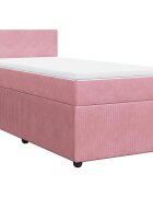 vidaXL Posteľný rám boxsping s matracom ružový 100x200 cm zamat