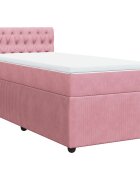 vidaXL Posteľný rám boxsping s matracom ružový 100x200 cm zamat