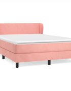 vidaXL Posteľný rám boxsping s matracom ružový 140x190 cm zamat