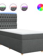 vidaXL Posteľný rám boxsping s matracom tmavosivý 80x200 cm látka