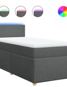 vidaXL Posteľný rám boxsping s matracom tmavosivý 80x200 cm látka