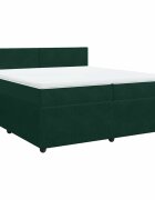 vidaXL Posteľný rám boxsping s matracom tmavozelený 200x200 cm zamat