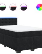 vidaXL Posteľný rám boxspring s matracom čierny 120x200 cm zamat