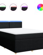 vidaXL Posteľný rám boxspring s matracom čierny 140x200 cm látka