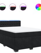 vidaXL Posteľný rám boxspring s matracom čierny 140x200 cm zamat