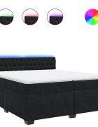vidaXL Posteľný rám boxspring s matracom čierny 200x200 cm zamat