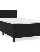 vidaXL Posteľný rám boxspring s matracom čierny 90x190 cm zamat