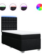 vidaXL Posteľný rám boxspring s matracom čierny 90x200 cm látka