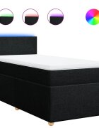 vidaXL Posteľný rám boxspring s matracom čierny 90x200 cm látka