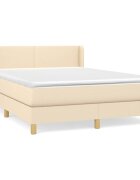 vidaXL Posteľný rám boxspring s matracom krémový 140x200 cm látka