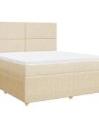 vidaXL Posteľný rám boxspring s matracom krémový 180x200 cm látka